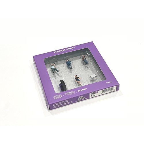 RWB 1" 6 Piece Diecast Figure Set RAUH-Welt Begriff for 1/64 Scale Models by Tarmac Works & American Diorama T64F-009-BK