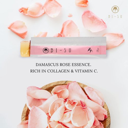 BI-SU Extract Jelly Stick | Natural Swiftlet Nests Extract, Collagen, Vitamin C, Japanese Skincare, Anti-Aging, Maintains Skin's Elasticity, Boosts Immune System, GI Health, Rose Flavor, 7 PCS