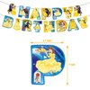 Beauty and The Beast Party Decorations(Serves 20), Princess Belle Birthday Party Tableware with Banner, Tablecloth, 20 Disposable 7" Paper Plates with Napkins for Kids Fans Birthday Party Decorations