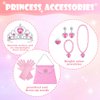 Vicloon 11PCS Princess Cape Set, Princess Dress Up Cloak With Crown, Wand, jewelry, and bag, Princess Dress Up Clothes for Little Girls, Princess Cape for 3+ Year Old Christmas Birthday Gifts(Pink)