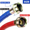 2 PACK Rubber 6FT Washing Machine Hoses Burst Proof Red and Blue Coded Washer Hoses for Hot and Cold Water 3/4" Connection Water Supply Lines by Fetechmate