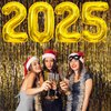 New Years Eve Party Supplies 2025, 40" Gold Number 2025 New Year Helium Balloons for Boys Girls, Class of 2025 Graduation Mylar Foil Balloons for Men Women New Year Celebration Prom Party Decorations