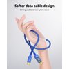 SUPERV 6.6ft/200cm Type C Cable Type C Charger Fast Charging Cable 5A PD 100w 6.6FT USB C Cable with LED Display 480Mbps Data Nylon Braided Blue Cable