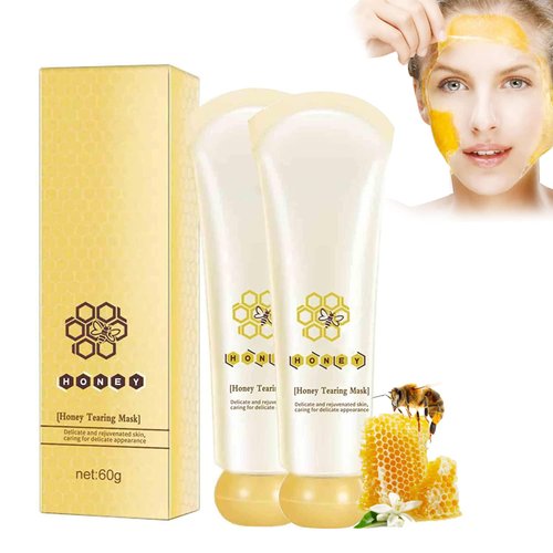 HIPEQ Honey Mask,Honey Tearing Mask Peel,Blackhead Remover Mask，Deep Cleansing and Remove Dead Skin, Blackhead Control & Shrink Pores (2PC)