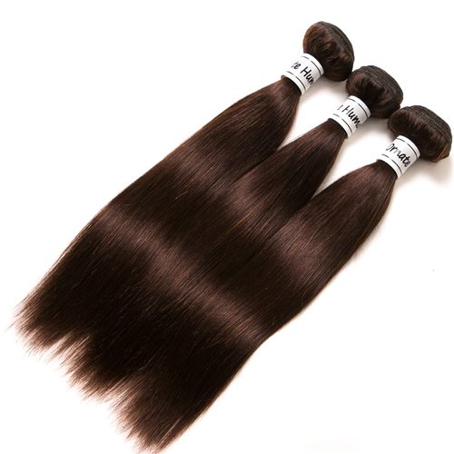 Dark Brown Bundles Brazilian Straight Human Hair Virgin Bundles Brown Bundles 3 Bundles 100% Unprocessed Human Hair Weave Bundles 9A Remy Hair Extensions Sew In (16 18 20 Inch, 2# Straight Bundle)…