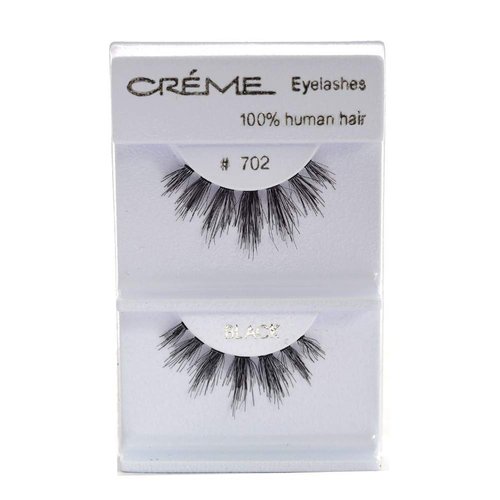 6 Pairs Crème 100% Human Hair Natural False Eyelash Extensions #702
