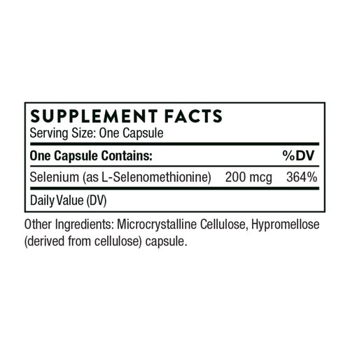 Thorne Selenium - 200 mcg Selenium Supplement for Antioxidant Support - 60 Capsules