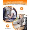 Sunany Travel Pillow, Inflatable Neck Pillow Used for Airplanes/Cars/Buses/Trains/Office Napping with Eye Mask/Earplugs (Gray)
