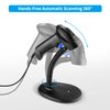 Handheld USB QR Barcode Scanner, NetumScan Wired Automatic 1D 2D Image Bar Code Reader with Adjustable Stand for Store, Supermarket, Warehouse (Wired)
