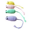 XMEYE Cat Mouse Toys, 4 PCS Funny and Cute Cat Toy Mice Set with Built in Sound Stone, Interactive Pets Toy and Kittens for Bored Indoor Adult Cats (Little Mouse)