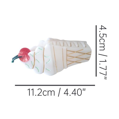 Ice Cream Claw Clip,Acetate Hair Clips,Big Hair Clips for Women,White