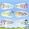 LUV HER Bluey Hair Accessories For Girls, 6pc Cute Hair Clips with Favorite Bluey Character Charms, Magical Confetti Hair Clips, Ages 3+