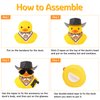 wonuu Small Rubber Duck with Mini Sunglasses Black Cowboy Hat Bandana Necklace Plastic Accessories for Car Ornament Home Decor Desk Decoration, Assemble Needed, Pistol