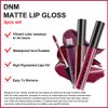AMY'S DIARY Dark Red Purple Matte Plum Liquid Lipstick 3Pcs Sets,24-hour Lipstick Dark Deep Maroon Purple Brown Plum Red Lip Stain 24 Smudge Waterproof for Women