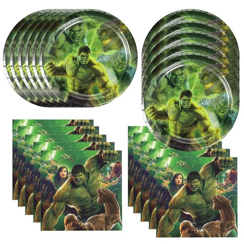GYSIXGAOSU 40Pack Hulk Party Supplies include 20 plates, 20 napkins for The Hulk birthday party decoration