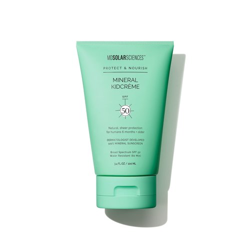 MDSolarSciences Mineral KidCreme SPF 50 – Gentle Water-Resistant Sunscreen for Kids - Hypoallergenic Broad Spectrum Face and Body UV Protection – Fragrance Free Vegan Zinc Oxide, 3.4 Oz