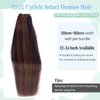 Sew in Hair Extensions Real Human Hair,Hand Tied Weft Hair Extensions Human Hair Bundles 18 Inch 100G Dark Brown Balayage Auburn Brown Hair Extensions Real Human Hair Weft Sew in Hair Extensions
