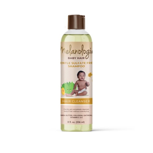Melanologie Baby Hair Sulfate Free Shampoo, Sulfate Free, Alcohol-, Paraben- Phthalate-, Peservative, & Dye-Free, 8 fl. Oz