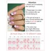 Semi Cured Gel Nail Strips | French Pink Flower 20pcs Semi Cured Gel Nails Sticker | Gel Nail Wraps UV for Home Nails DIY
