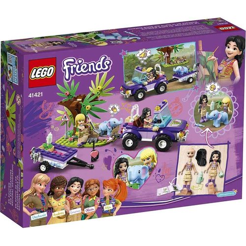 LEGO Friends Baby Elephant Jungle Rescue 41421 Adventure Building Kit; Animal Rescue Playset That Comes with a Toy Truck and Trailer, Plus Friends Emma and Stephanie (203 Pieces)