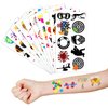 Paintball Temporary Tattoos Gun Birthday Party Decorations Favors Supplies Shooting Themed Cute Stickers 10 Sheets 100 PCS Gifts for Baby Girls Boys Class School Carnival