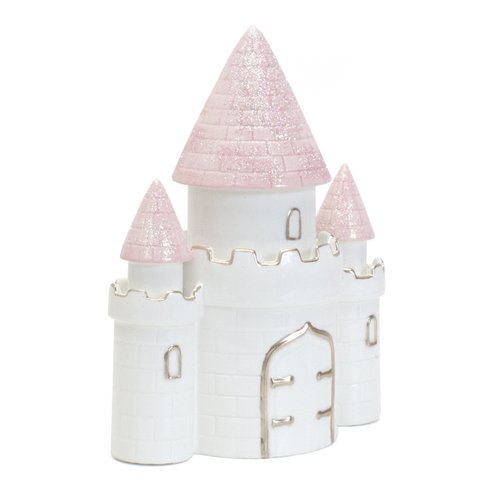Child to Cherish Ceramic Dream Big Princess Castle Piggy Bank for Girls, Pink