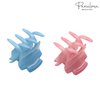 Parcelona French Glossy Square Very Small 1 1/2" Set of 2 Hair Claw Clips Strong Grip Celluloid Acetate Quick Updos Non-slip Hair Clip for Women and Girls(Blush Pink-Blue)