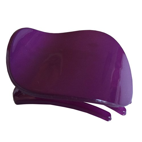 Parcelona France Onde Purple Plum Small 2 3/4" Celluloid Made in France Side Slide in Secure Grip Hair Updo Hinge Duck Hair Claw Clamp for Women and Girls