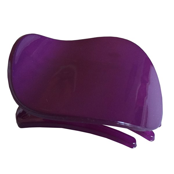 Parcelona France Onde Purple Plum Small 2 3/4" Celluloid Made in France Side Slide in Secure Grip Hair Updo Hinge Duck Hair Claw Clamp for Women and Girls