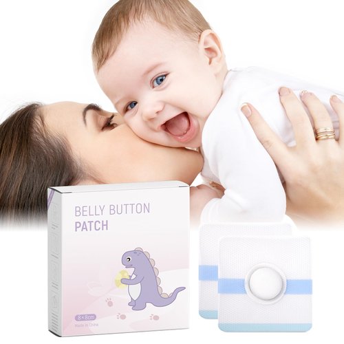 Baby Belly Navel Patches, Waterproof Cotton Pads for Baby Belly Button, Infant Umbilical Patch, Belly Button Patch for Baby Newborn, 8×8cm, 10 Pcs