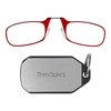 ThinOptics Keychain Case + Rectangular Reading Glasses, Red, 44 mm + 2