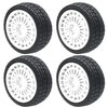 HIRCQOO OD2.75'' Nylon 12mm Hex Hub Wheel Rims & Rubber Tires Compatible with HSP Tamiya HPI Traxxas 1/10 1/12 On-Road Car,WLtoys 144001 A959 124018 LaTrax RC Buggy (White)