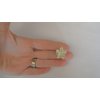 Small mini gold metal clear crystal flower hair claw clip