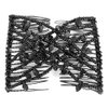 Pearl Hair Clips and Combs Set - Elastic Stretch Double Clips, Magic Combs, DIY Hair Styling Tool (Black)