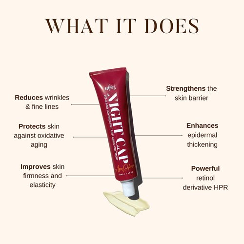 edandi NIGHT CAP Facial Night Cream with Vitamin A, and NovoRetin Anti Aging Ointment to Minimize Appearance of Wrinkles and Fine Lines, 1.69 oz