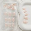 Extra Short Press on Nails Square Nude Ombre Fake Nails Press ons White Glue Stick on Nails with Designs Full Cover Acrylic Glossy Artificial Cute False Nail for Women Girls 24 Pcs