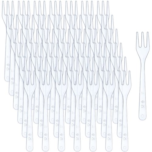 500 Pcs Clear Plastic Mini Forks 3.7 x 0.6 Inch Tiny Plastic Forks Small Disposable Appetizer Forks Dessert Cocktail Forks Tasting Forks Tiny Utensils for Fruit Dessert Cakes Party Serving Supplies