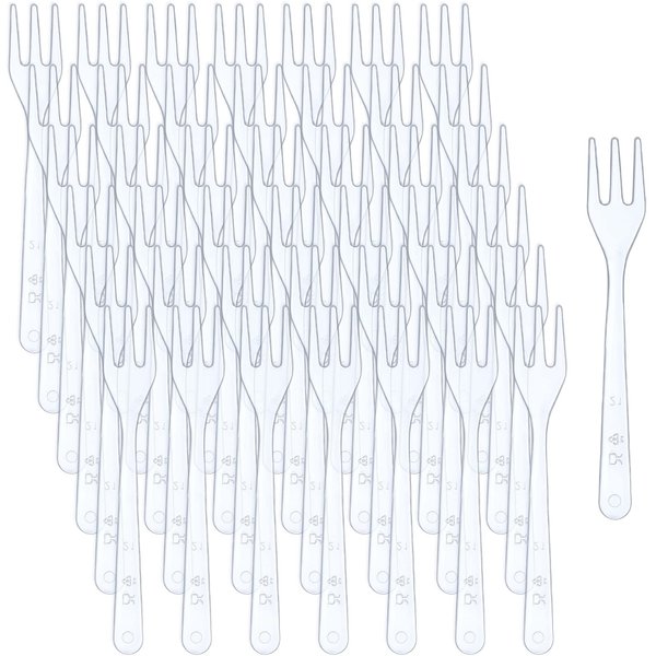 500 Pcs Clear Plastic Mini Forks 3.7 x 0.6 Inch Tiny Plastic Forks Small Disposable Appetizer Forks Dessert Cocktail Forks Tasting Forks Tiny Utensils for Fruit Dessert Cakes Party Serving Supplies