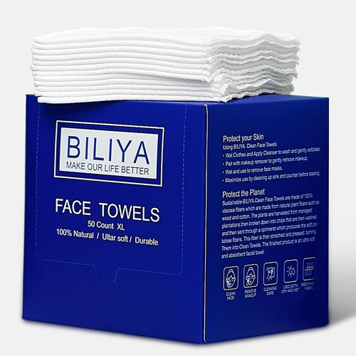 Disposable Face Towel XL, face cleaning wipes, face towels,makeup wipes,towels,Ultra Soft 10 x 12 inches 50 Ct,1 Pack