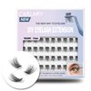 CarLary Lash Clusters, DIY Eyelash Extension, 40 Mini Glue Bonded Clusters Individual Lashes, Wispy Fluffy Reusable Artificial Natural Look for Cluster Lashes, C Curl Lashes Pack (Volume-12mm)