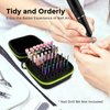 Lavinda Nail Drill Bits Holder, Dustproof Displayer Organizer Container, 64 Holes Nail Bits Container Box Case with High Density Foam to Avoid Slipping & Scratches (Drill Bits Not Included)