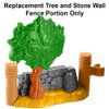 Replacement Part for Fisher-Price Little People Nativity Set - HMX70 ~ Tree and Stone Wall Fence Portion - Clips onto Stable / Manger ~ Works Well with Other Little People Sets Too!