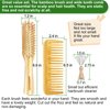 Bamboo Hair Brush and Comb Set, Wood Paddle Detangling Hairbrush Helps Hair Growth, Bamboo Wide Tooth Comb for Women Men Thick Thin Curly Dry Hair, Hairbrush Cleaner Included