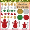 JULBEAR 300 Pcs Christmas Foam Stickers, Red Green Silver Christmas Sticker Gold Xmas Santa Claus Snowman Elk Snowflake Foam Stickers Bulk for Christmas Holiday Crafts Party Favors Decoration Supplies