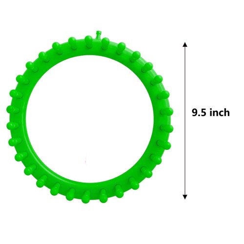 S & E TEACHER'S EDITION Round Knitting Loom Set, 9.5 Inch Diameter, Green.