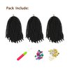 3 Pack Spring Twist Crochet Hair 8 Inch Braiding Hair Low Temperature Fiber Synthetic Hair Extensions (1B#)