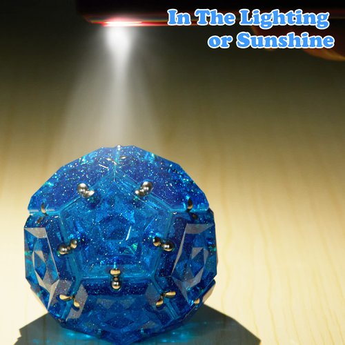 Magnetic Fidget Sphere Magnet Toys - Holographic Glitter Diamond Blue - Magnets Sensory Toys - 12 Piece Set - Creativity Beyond Imagination, Inspirational, Recreational, Fun Desk Toy for Adults