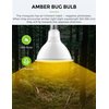 LOHAS Yellow Bug Light Bulbs Outdoor, PAR38 LED Flood Light Outside, 150-200W Equivalent 2000K Non-Attracting, 15W 1100LM Non-Dimmable Amber Porch Lights, E26 Base for Patio, Backyard, Party, 2 Pack