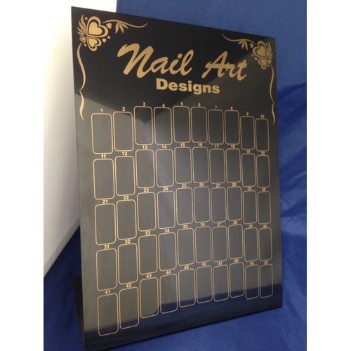 Black Nail Art Designs 50 Slot Nail Tips Display Board (Quantity: 5 Pieces)