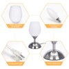 Small Touch Lamp for Bedroom Nightstand, 3-Way Dimmable Small Bedside Lamps Opal Glass Desk Lamp Silver Base, Ambient Lighting Tiny Lamp for Small Spaces Table Lamp for Living Room, E12 Bulb Included